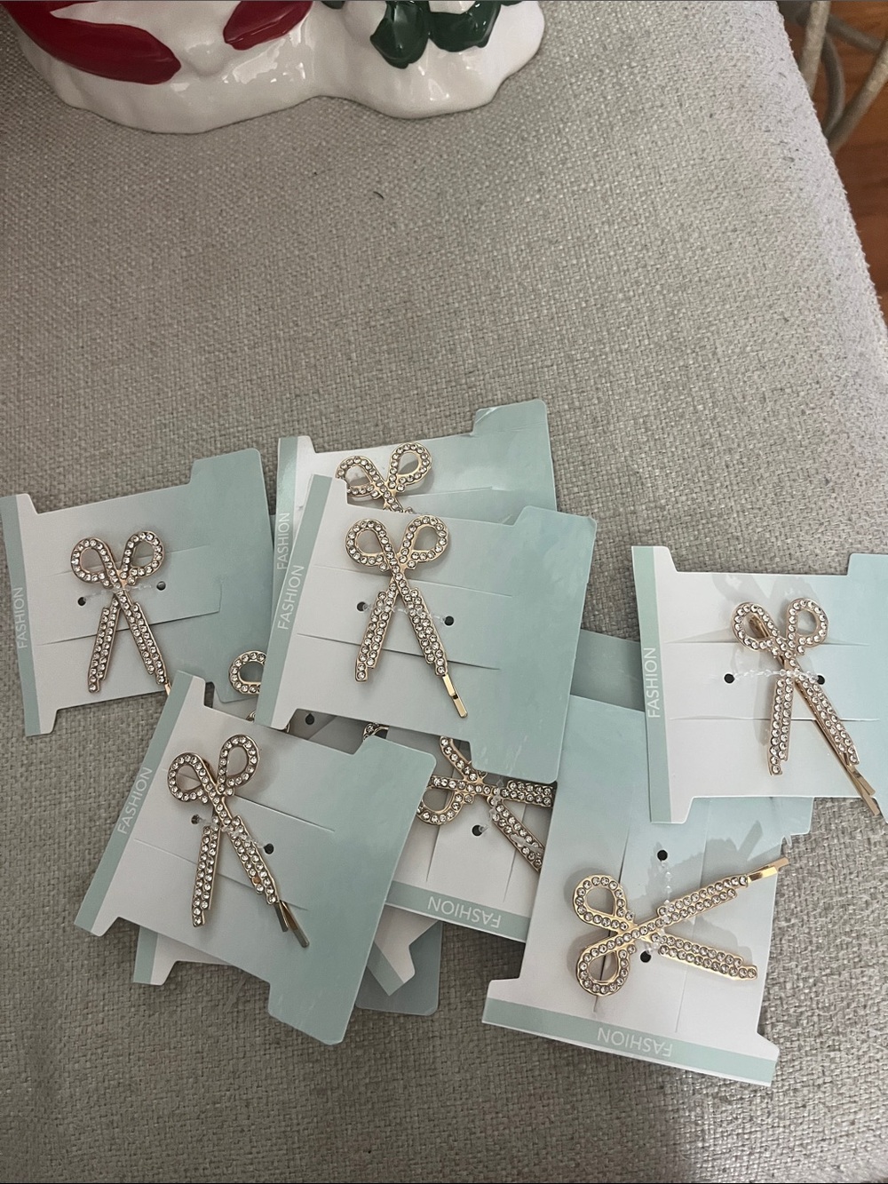 Lot of 10 Rhinestone scissor hair clips bobby pin hair hairdresser scissor NEW